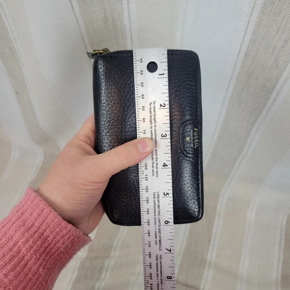 Vintage Fossil Leather Crossbody Bag and‎ Matching Wallet Black